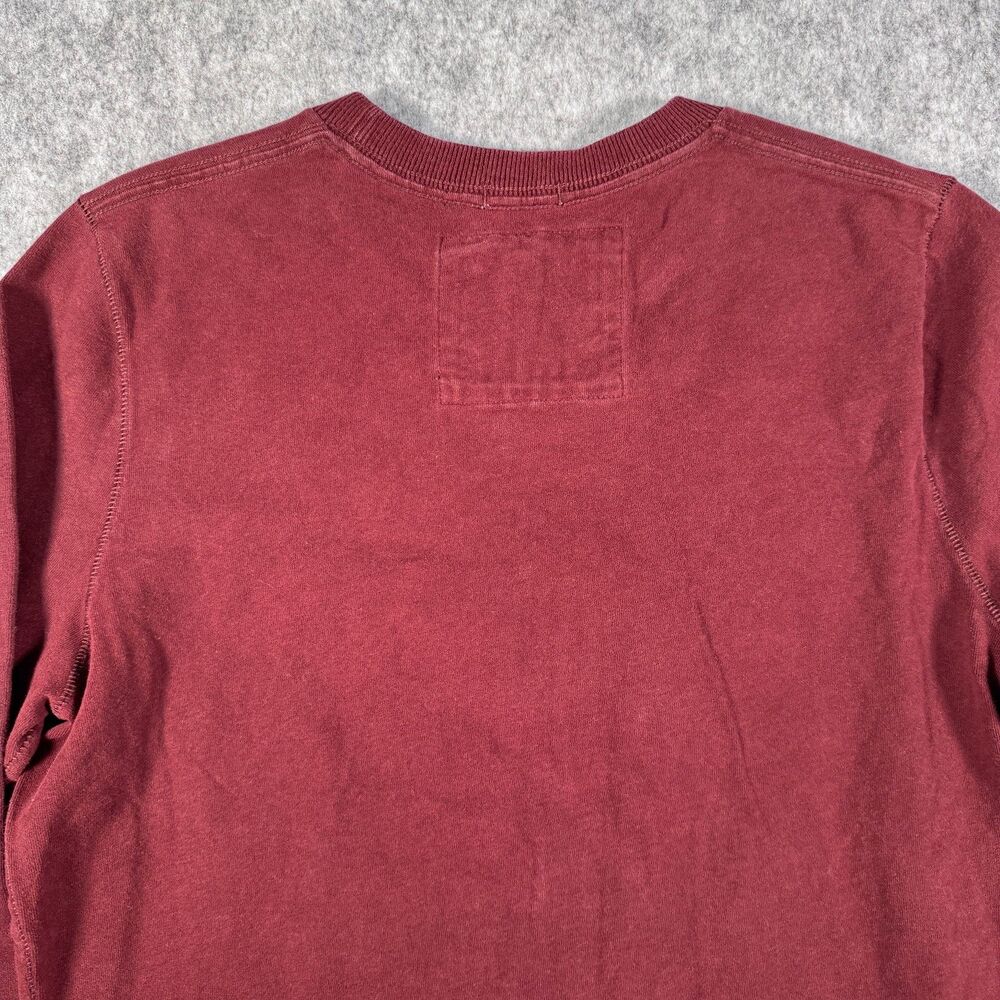 Abercrombie Fitch Long Sleeve T Shirt Mens Medium Red Maroon Y2K A&F Applique - Picture 10 of 10